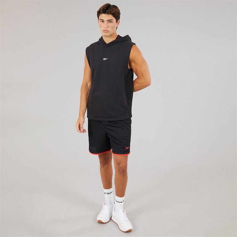 Reebok Mens Basketball Sleeveless Hoodie Black