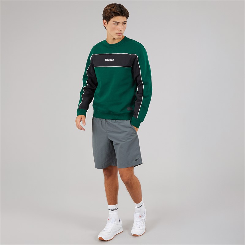 Reebok Mens Classics Team Tradition Crew Sweatshirt Collegiate Green