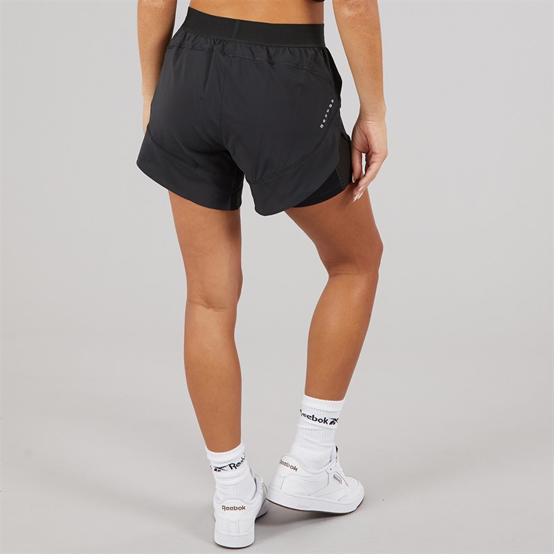 Reebok Womens Running 2-In-1 Shorts Night Black