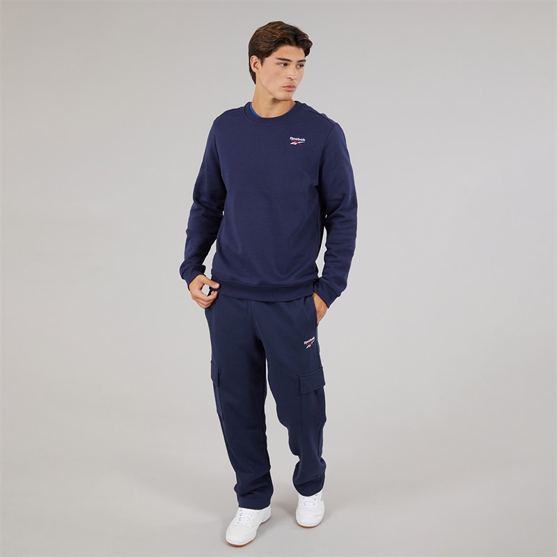 Reebok Mens Identity Small Logo Cargo Pants Vector Navy