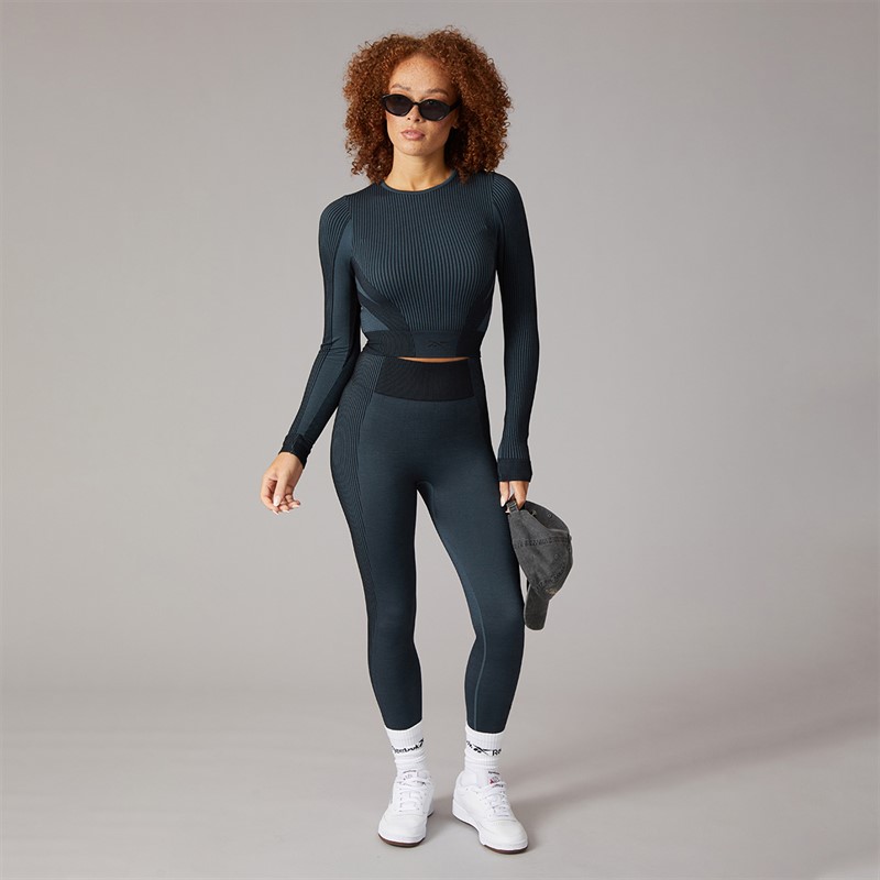 Reebok Womens RBK Lab Seamless 7/8 Tight Leggings Black