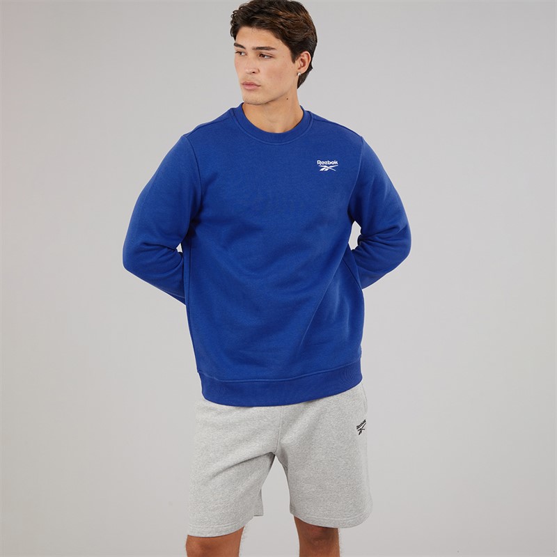 Reebok Mens Reebok Identity Small Logo Fleece Sweatshirt Boundless Blue