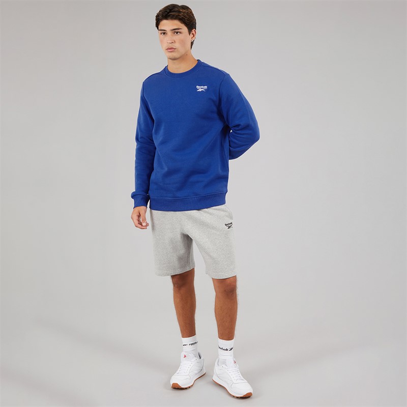 Reebok Mens Reebok Identity Small Logo Fleece Sweatshirt Boundless Blue