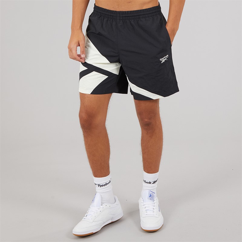 Reebok Mens Classics Vector 7 Inch Woven Shorts Black/Chalk