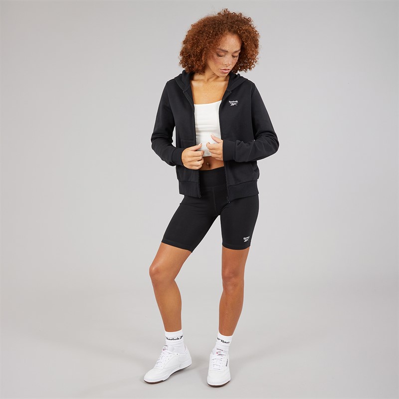 Reebok Womens Reebok Identity Small Logo Fleece Full Zip Hoodie Black