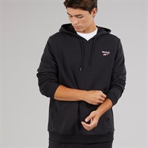 Reebok Mens Reebok Identity Small Logo Hoodie Black/White/Vector Red