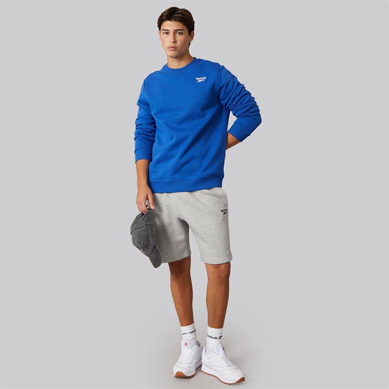 Reebok Mens Reebok Identity Small Logo Fleece Shorts Mediume Grey Heather/Medium Grey Heather
