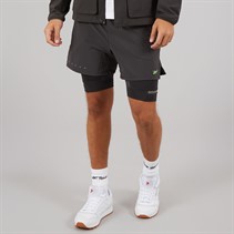 Reebok Mens RBK Lab 2-In-1 Training Shorts Washed Black