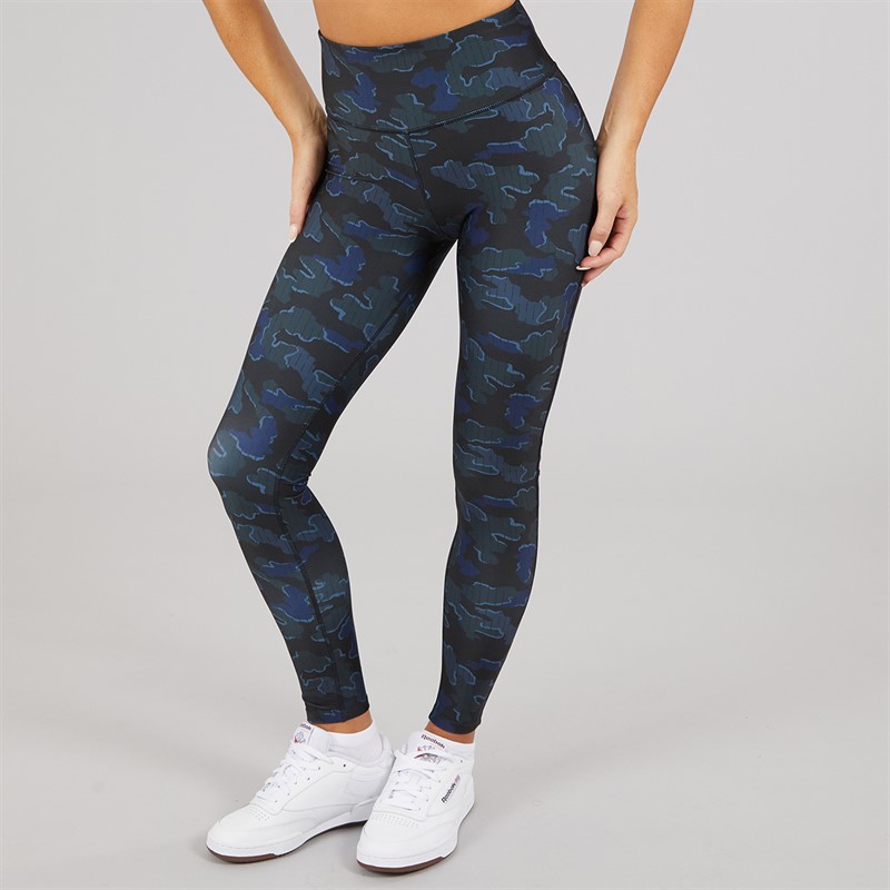 Reebok Womens ID Train Camo High Waist Tight Leggings Black