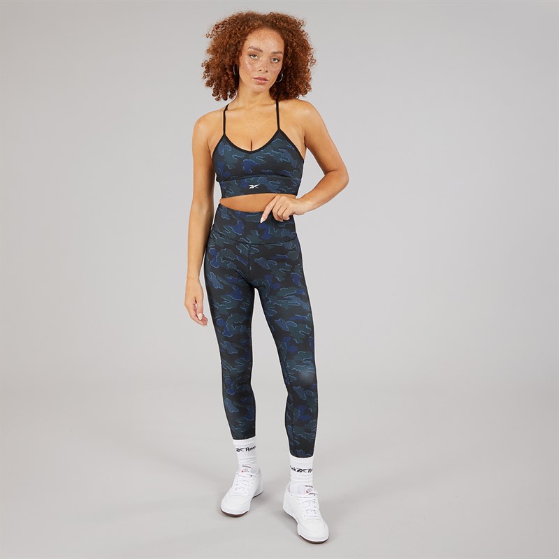 Reebok Womens ID Train Camo High Waist Tight Leggings Black