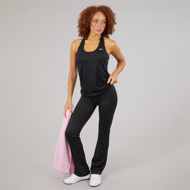 Reebok Womens ID Train High Waist Bootcut Tight Leggings Night Black
