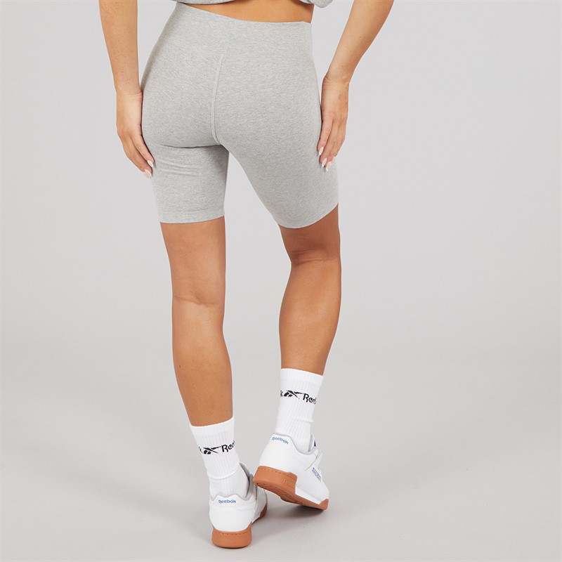 Reebok Womens Reebok Identity Small Logo Fitted Shorts Medium Grey Heather