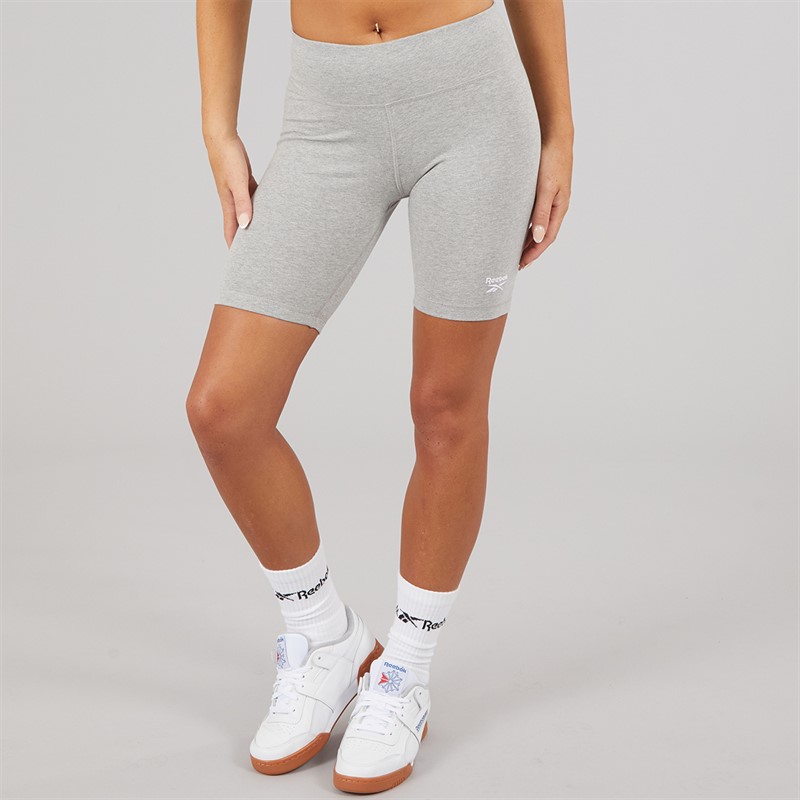 Reebok Womens Reebok Identity Small Logo Fitted Shorts Medium Grey Heather