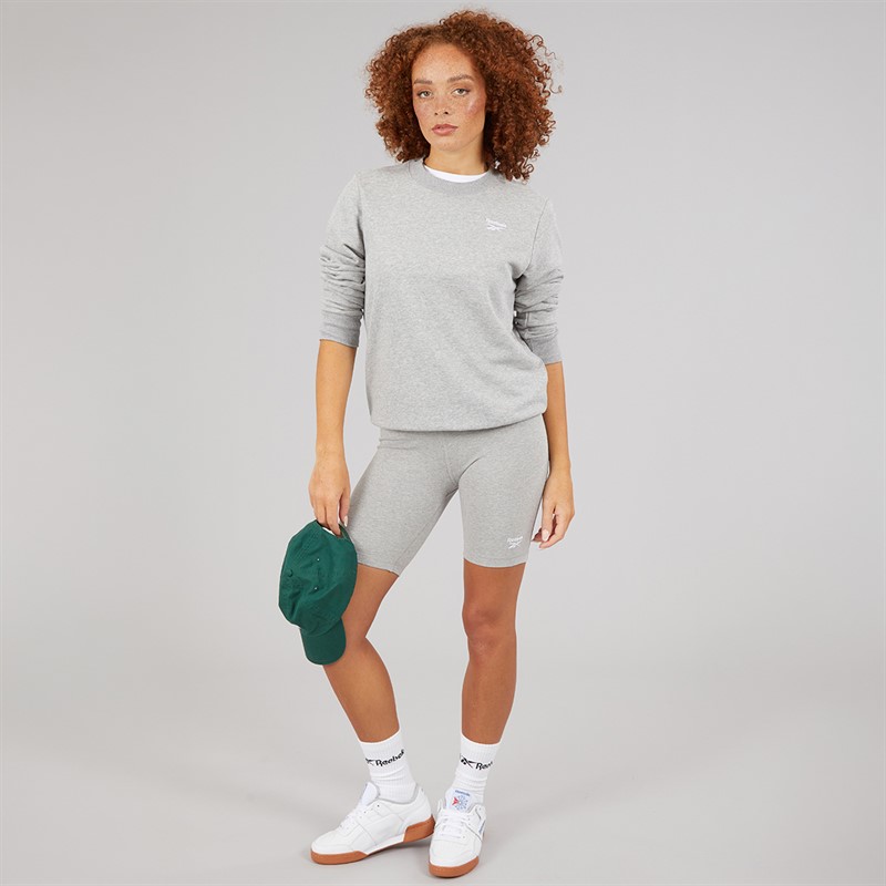 Reebok Womens Reebok Identity Small Logo Fitted Shorts Medium Grey Heather