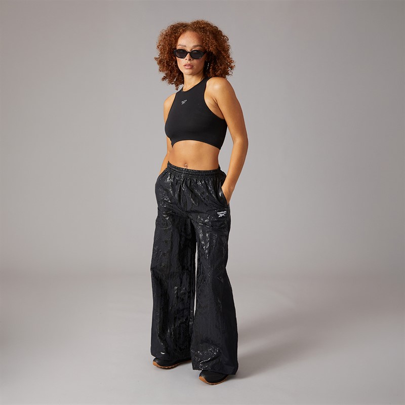 Reebok Womens Wide Leg Warm Up Pants Black