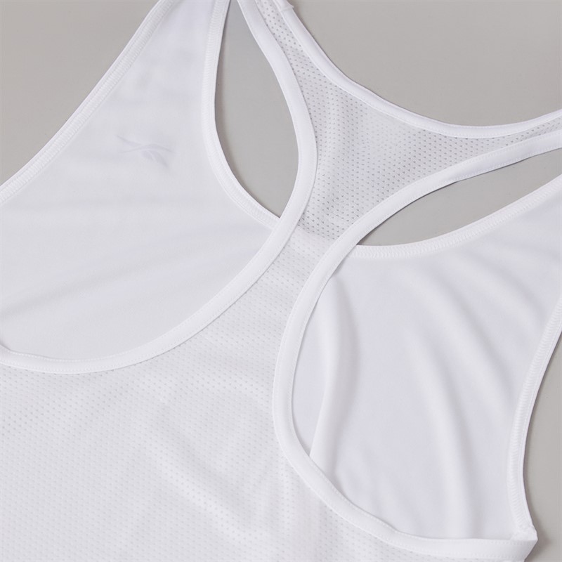 Reebok Womens ID Train Mesh Back Tank Top White