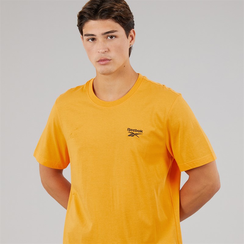 Reebok Mens Identity Small Logo T-Shirt Electric Amber
