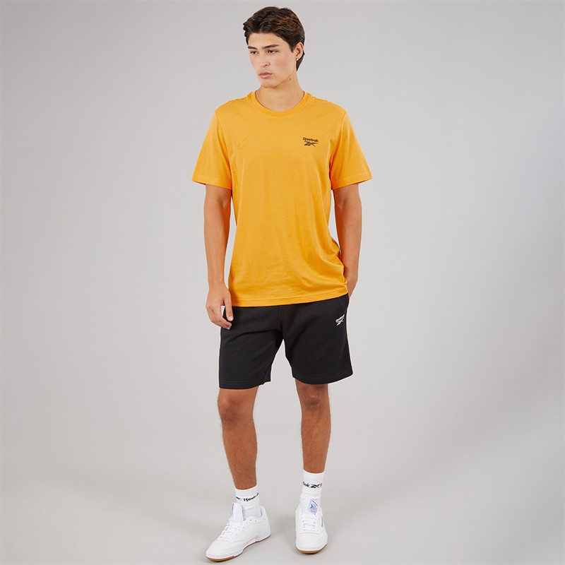 Reebok Mens Identity Small Logo T-Shirt Electric Amber