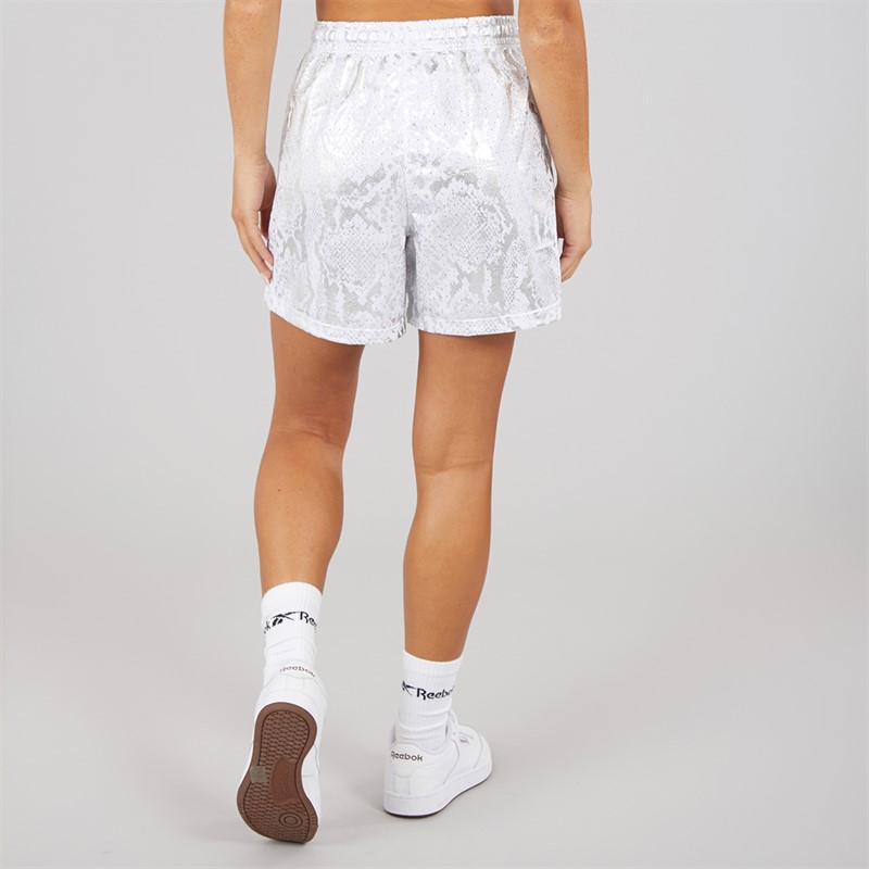 Reebok Womens All Over Print Mesh Shorts White
