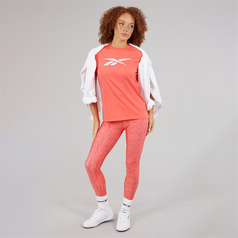 Reebok Womens Vector Graphic T-Shirt Sunset Coral