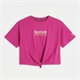 Reebok Junior Girls Tie-Front T-Shirt Pink