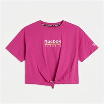 Reebok Junior Girls Tie-Front T-Shirt Pink