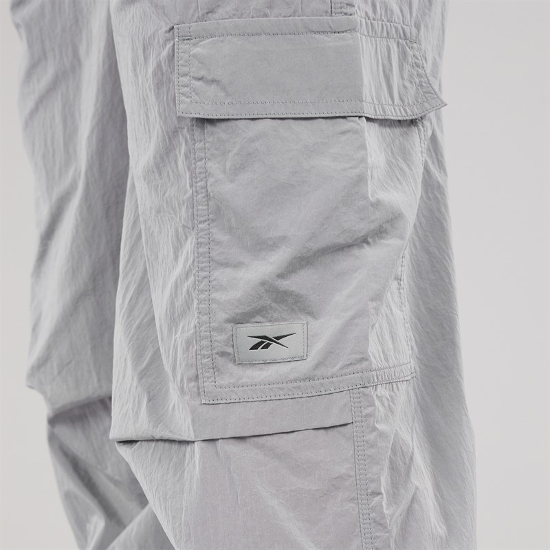 Reebok Womens Studio Style Cargo Pants Metallic Silver