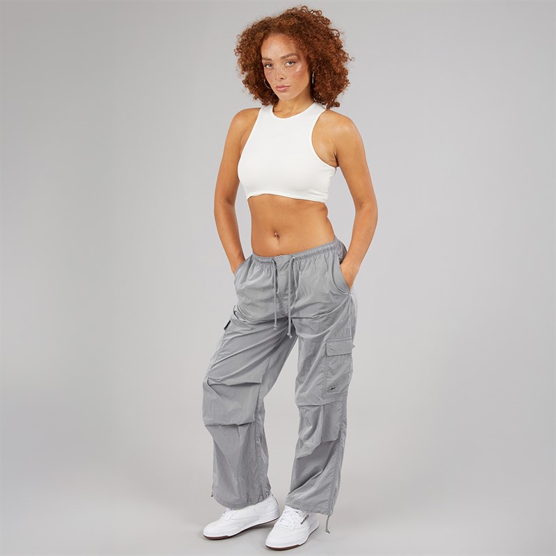 Reebok Womens Studio Style Cargo Pants Metallic Silver