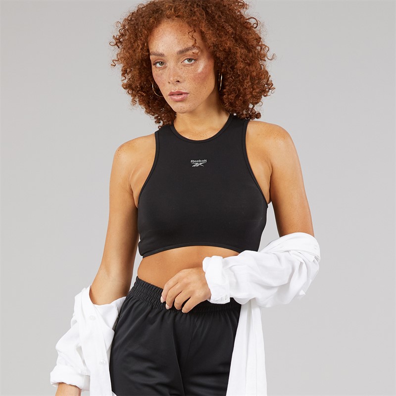 Reebok Womens Wardrobe Essentials Light Support Cotton Sports Bra Top Black