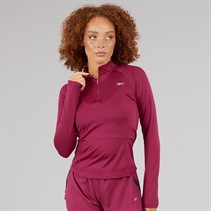 Reebok Womens Running 1/4 Zip Top Very Berry
