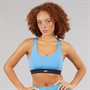 Reebok Damen ID Train Racer Leichter Halt Sport BH Top Recovery Blue