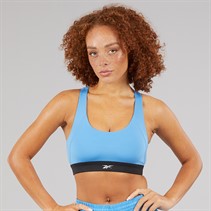 Reebok Damen ID Train Racer Leichter Halt Sport BH Top Recovery Blue