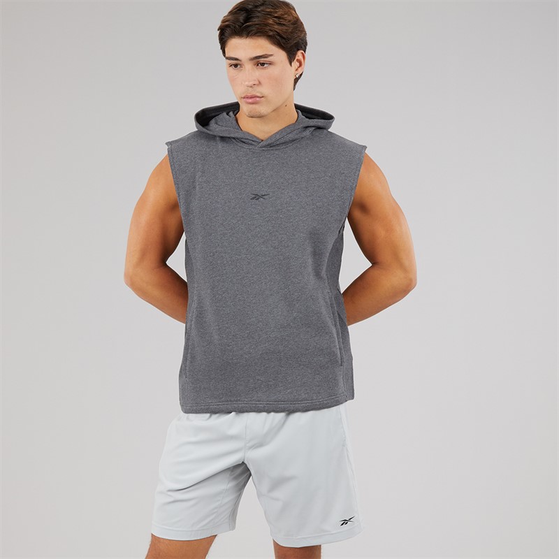 Reebok Herre Basketball Hættetrøje Ærmeløs Dark Heather Grey