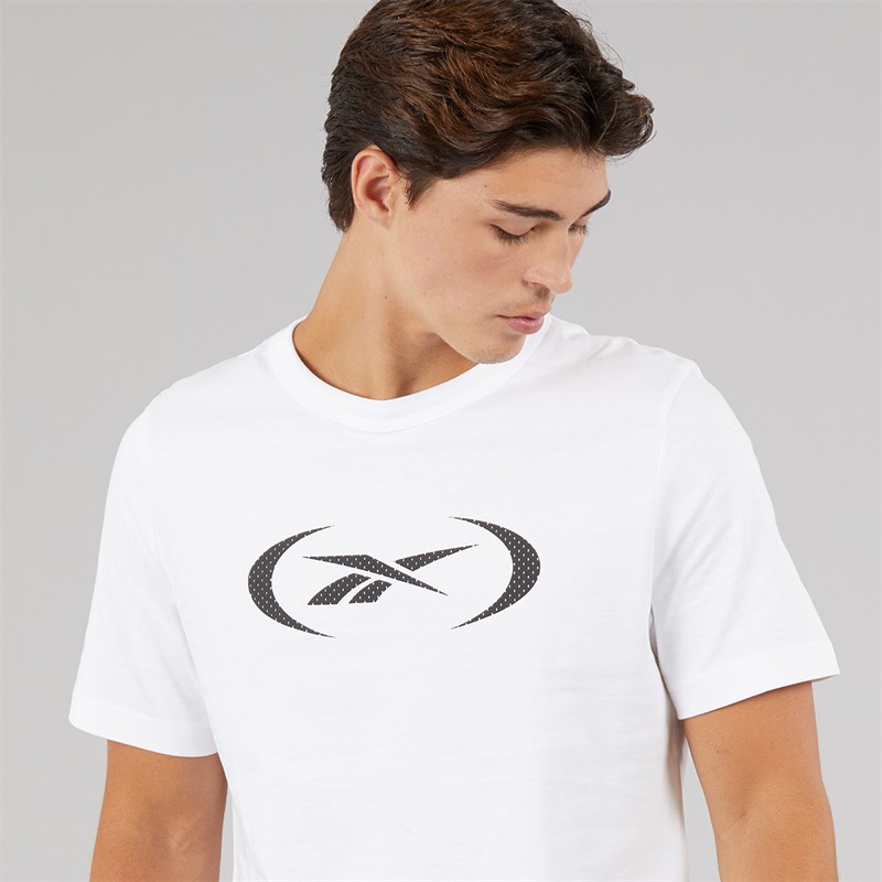 Reebok Herren Basketball T Shirt Weiss