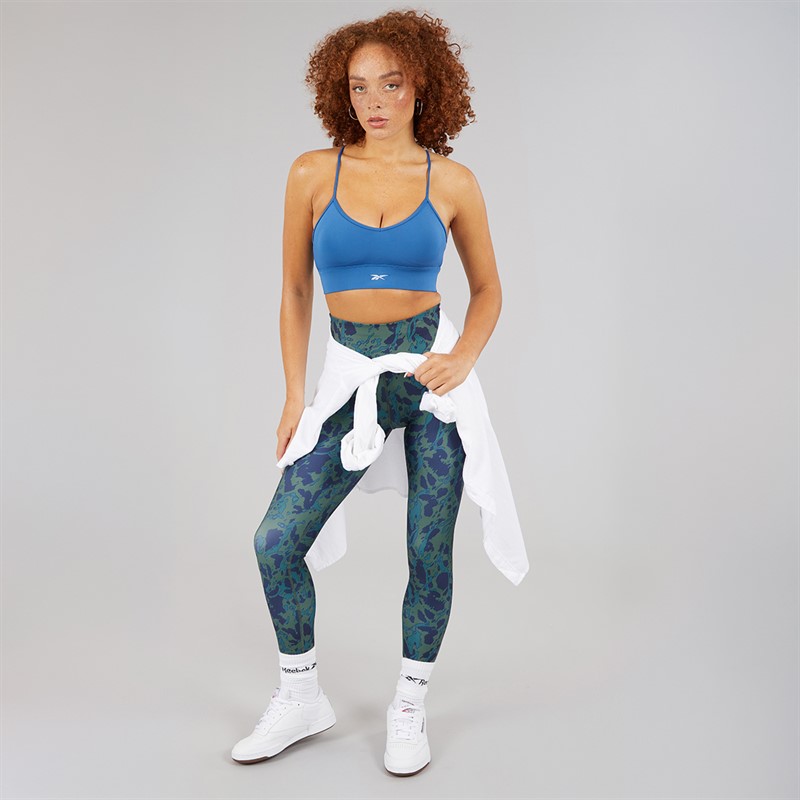 Reebok Damen ID Train AOP Hohe Taille Enge Leggings Escape Green