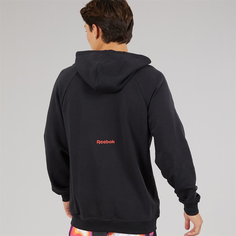 Reebok Herren Reebok Basketball Heat Wave Grafik Hoodie Schwarz