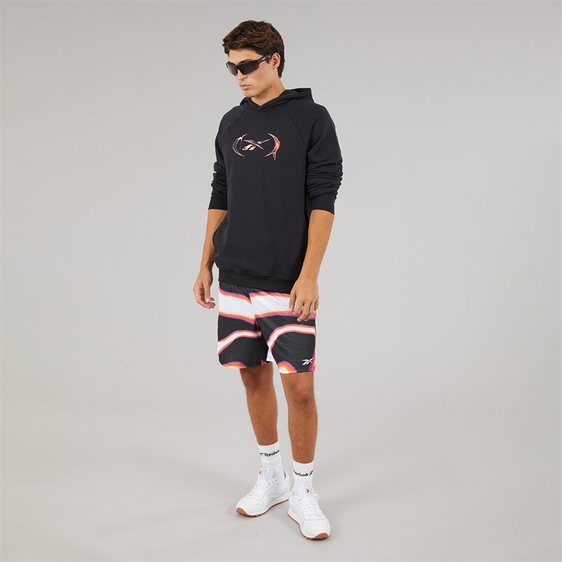Reebok Herren Reebok Basketball Heat Wave Grafik Hoodie Schwarz