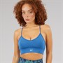 Reebok Damen ID Train Tri-Back Leichter Sport BH Top Twilight Blue