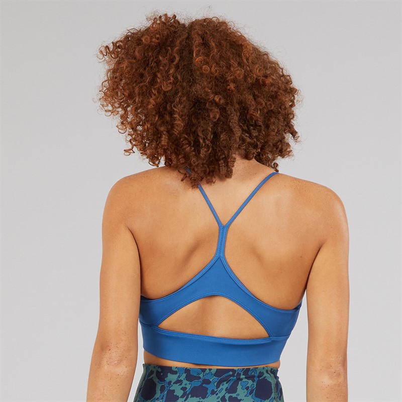 Reebok Damen ID Train Tri-Back Leichter Sport BH Top Twilight Blue