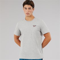 Reebok Herren Identity Kleines Logo T Shirt Medium Grey Heather/Vector Red