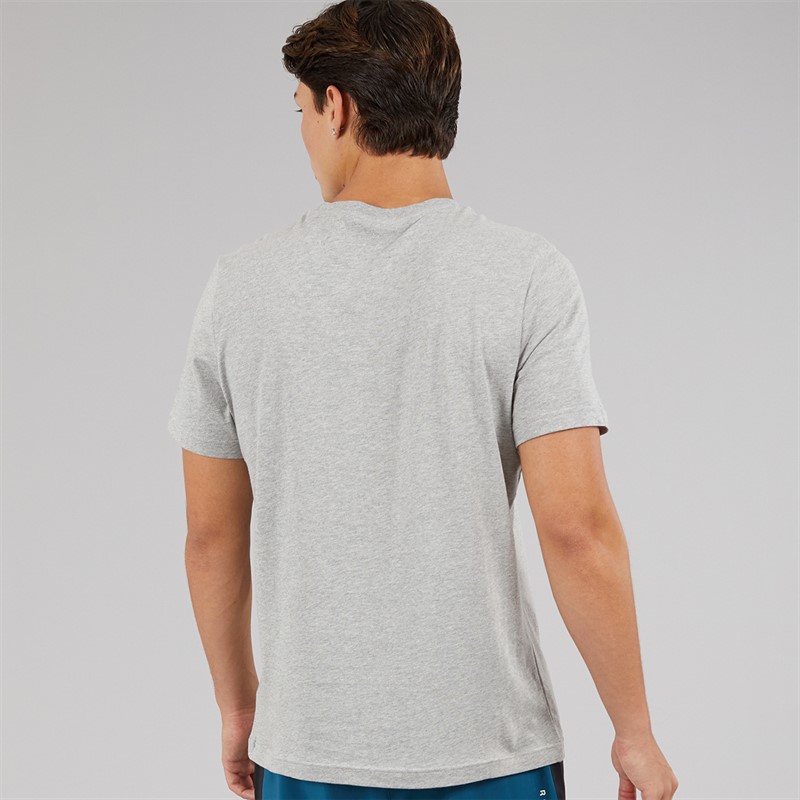 Reebok Herren Identity Kleines Logo T Shirt Medium Grey Heather/Vector Red