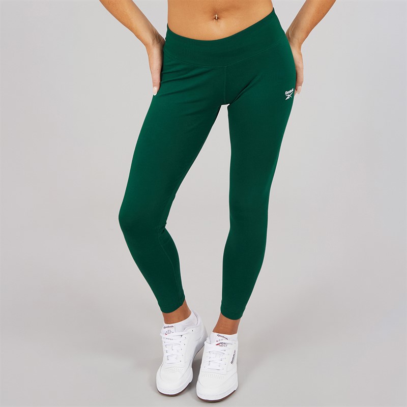 Reebok Damen Reebok Identity Kleines Logo Baumwolle Leggings Collegiate Green