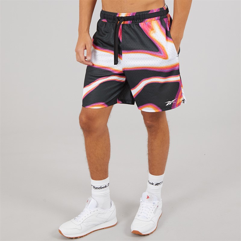 Reebok Herren Reebok Basketball Grafik 7 Zoll Transition Shorts Heat Wave