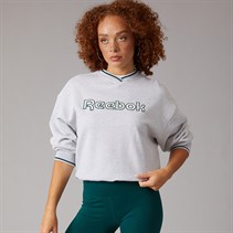 Reebok Damen Team Rundhalsausschnitt Sweatshirt Light Grey Heather