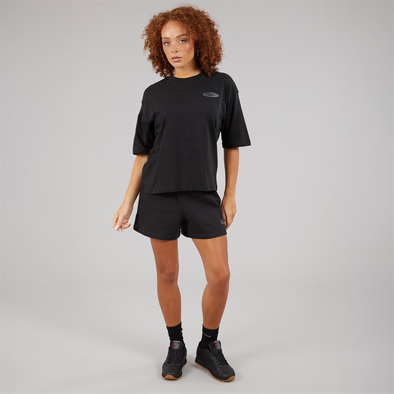 Reebok Damen Identity Energie Marke Stolz T Shirt Schwarz