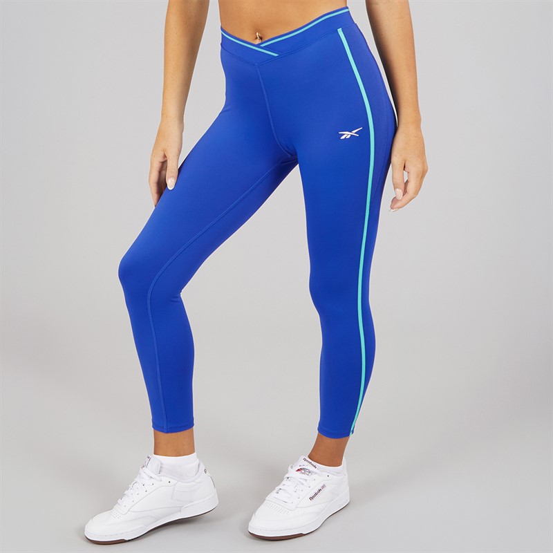 Reebok Damen Team 7/8 Hohe Taille Enge Leggings Boundless Blue