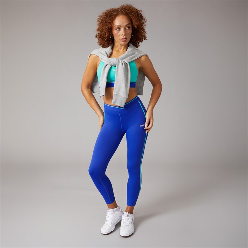 Reebok Damen Team 7/8 Hohe Taille Enge Leggings Boundless Blue