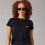 Reebok Damen Identity kleines Logo T Shirt Schwarz