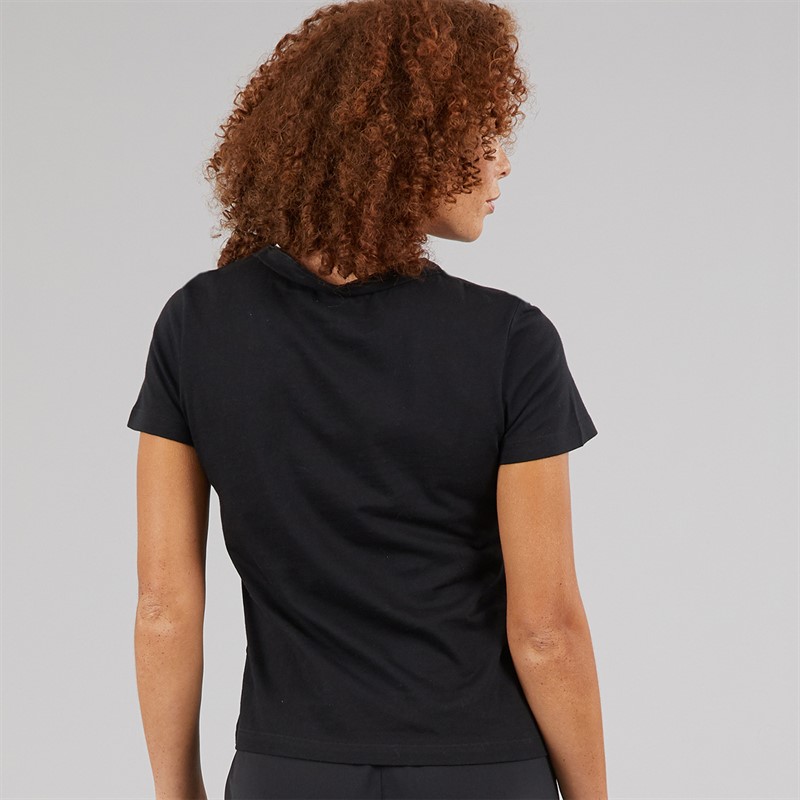 Reebok Damen Identity kleines Logo T Shirt Schwarz