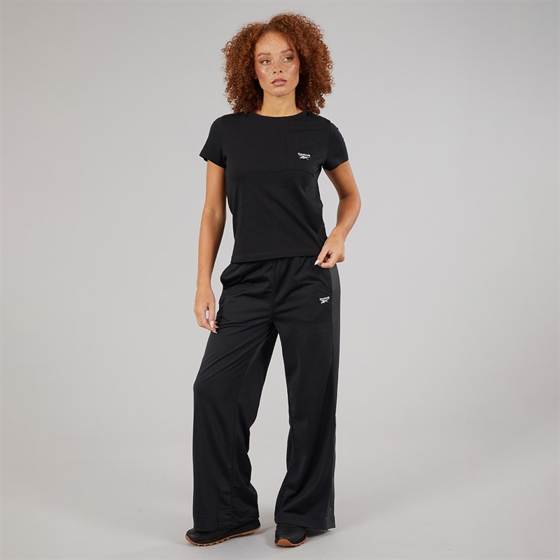 Reebok Damen Identity kleines Logo T Shirt Schwarz